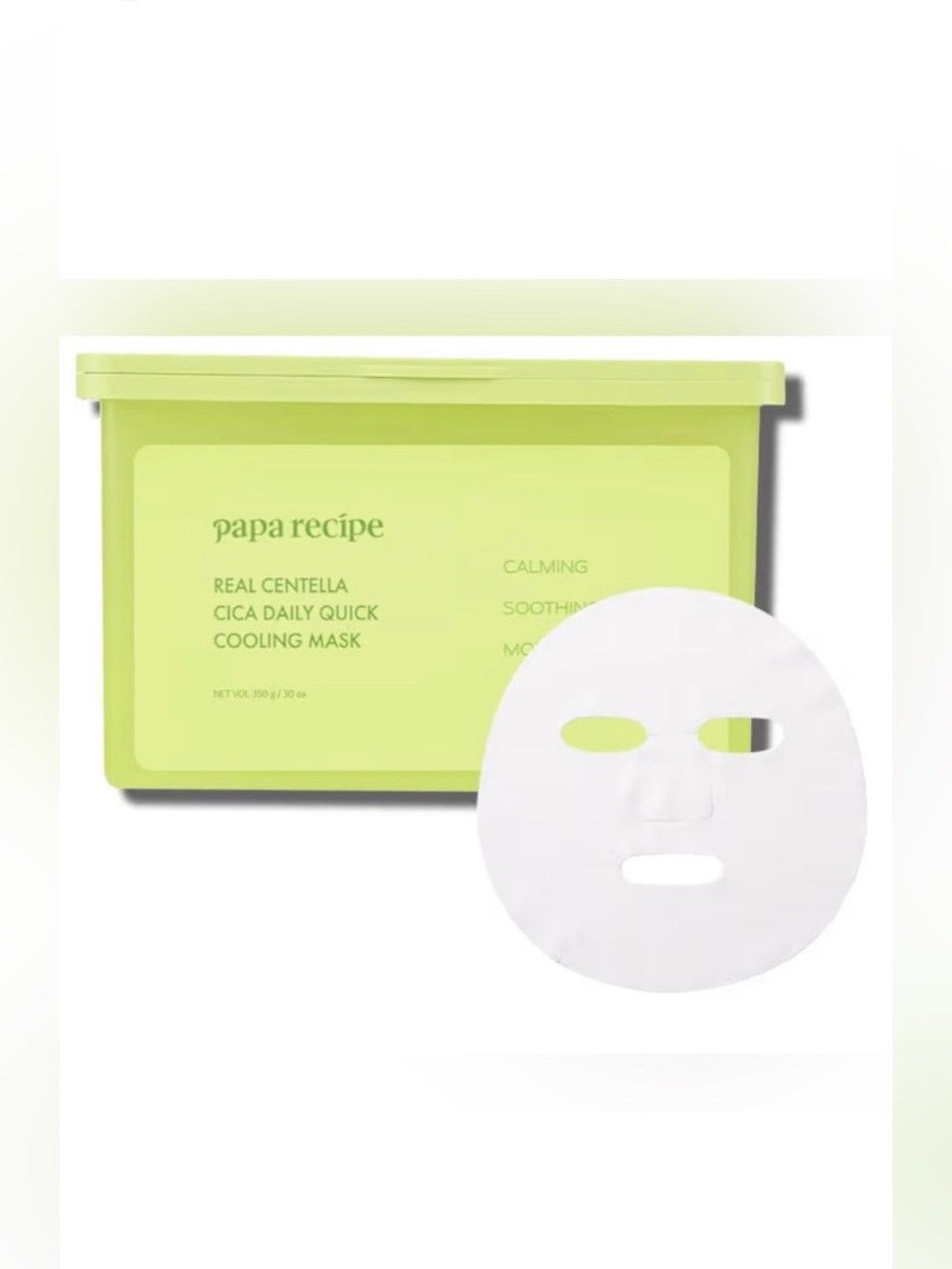 Korean Skincare Papa Recipe Real Centella Cica Daily Cooling Face Masks